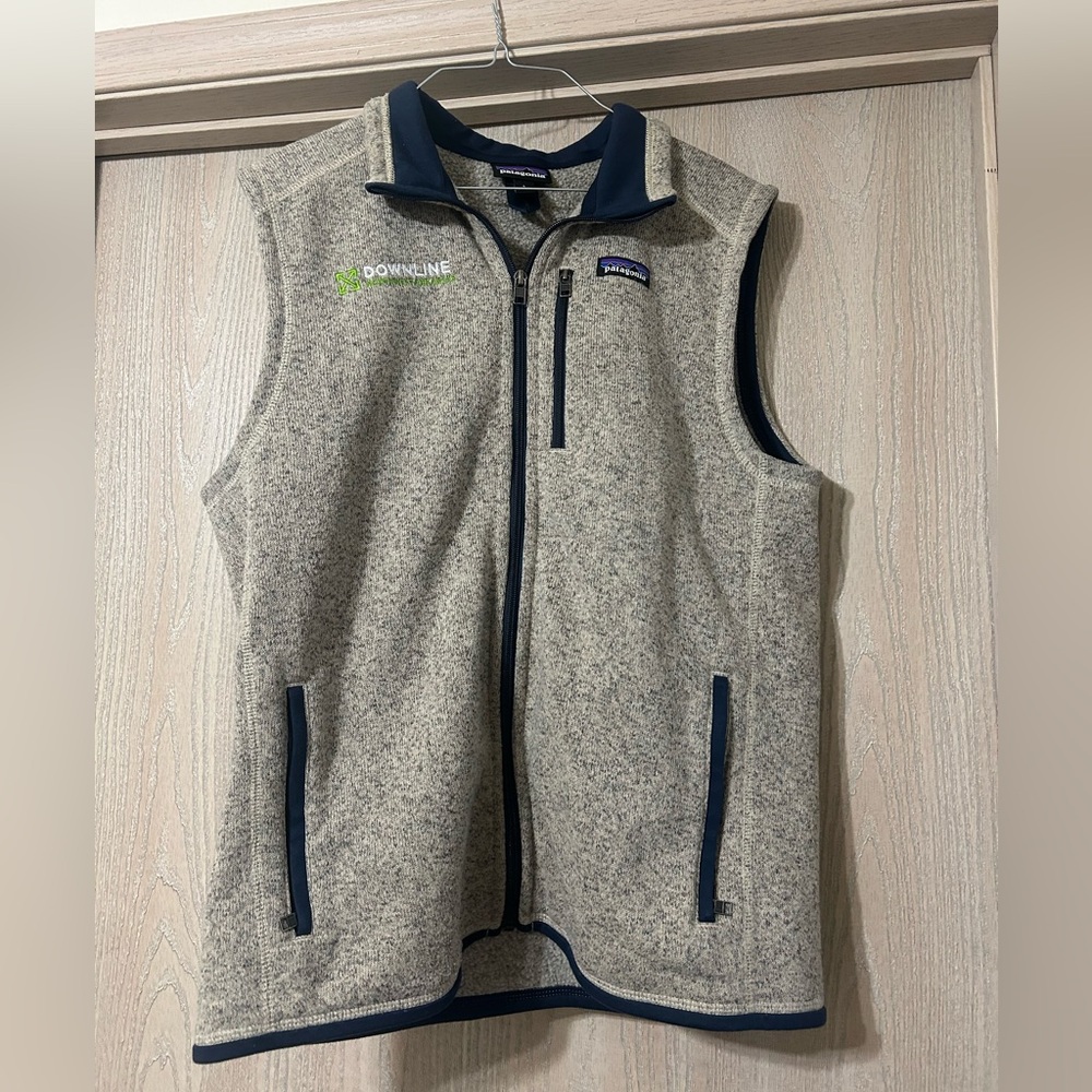 Patagonia Heather Men's Better Sweater Vest Navy Collar Size Large Winter Travel